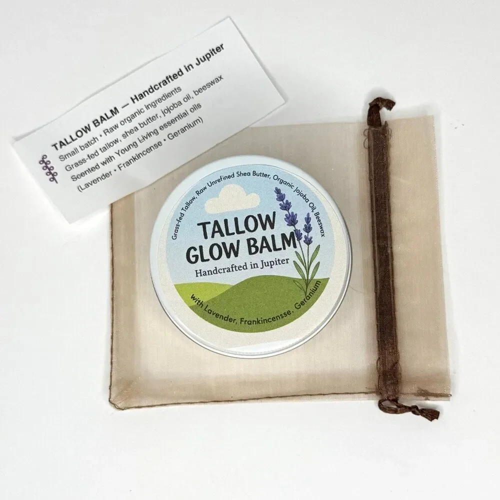 Organic Handcrafted TALLOW GLOW BALM 4 oz Grass-Fed Tallow Lavender Frankincense - Picture 2 of 5